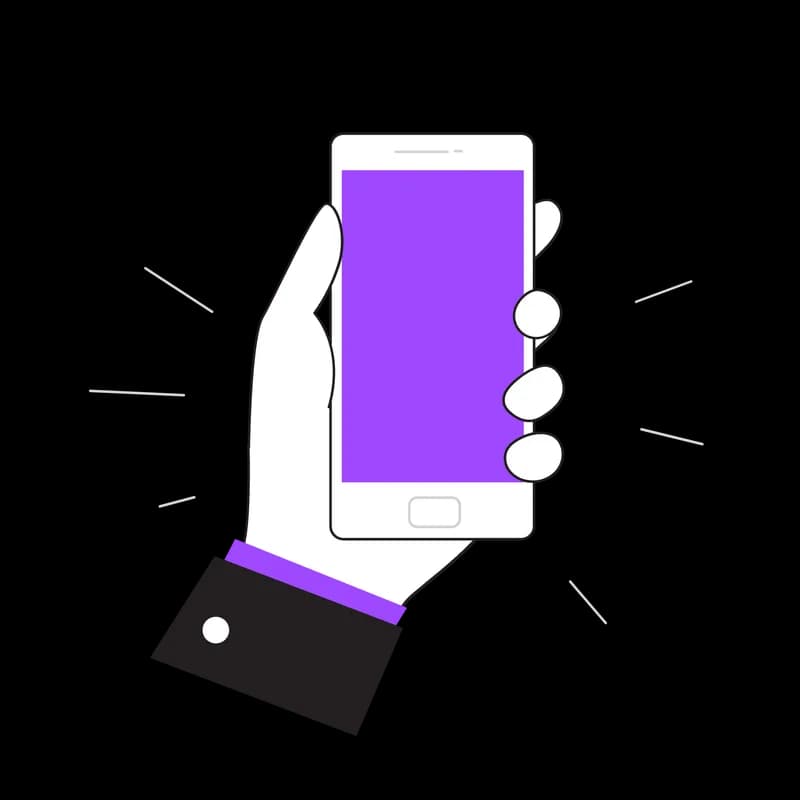 A hand holding a phone with the QPCode screen open